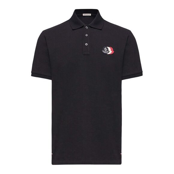 Moncler Men Cotton Piquet Polo Shirt With Logo Patch